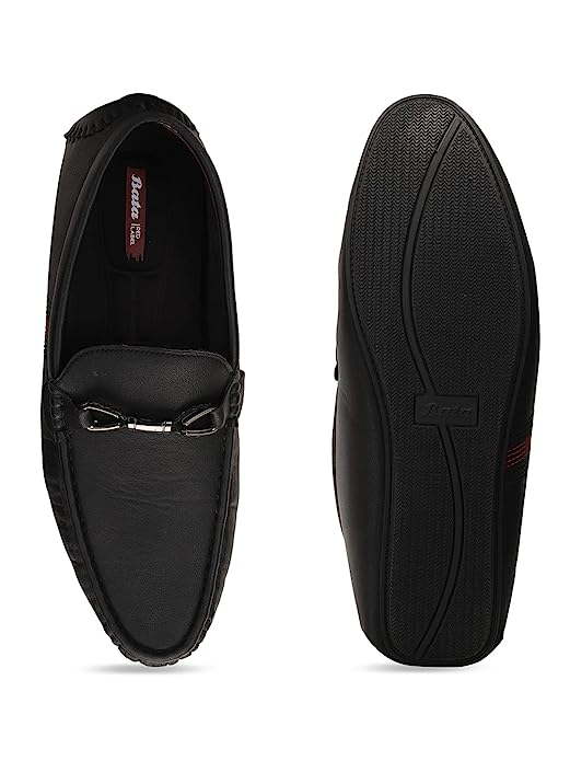 BATA-Black-Leather-Loafer-Front-and-Sole-picture